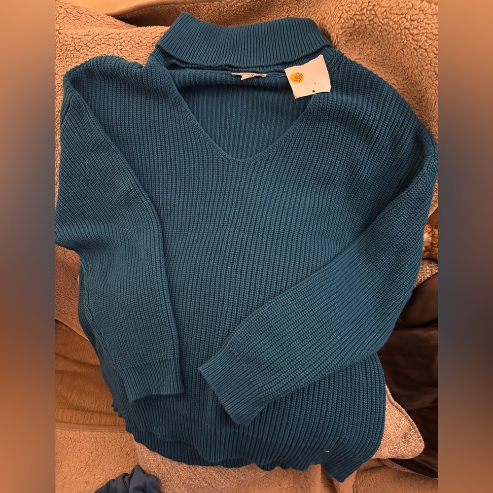 Bar III Teal V-Neck Sweater